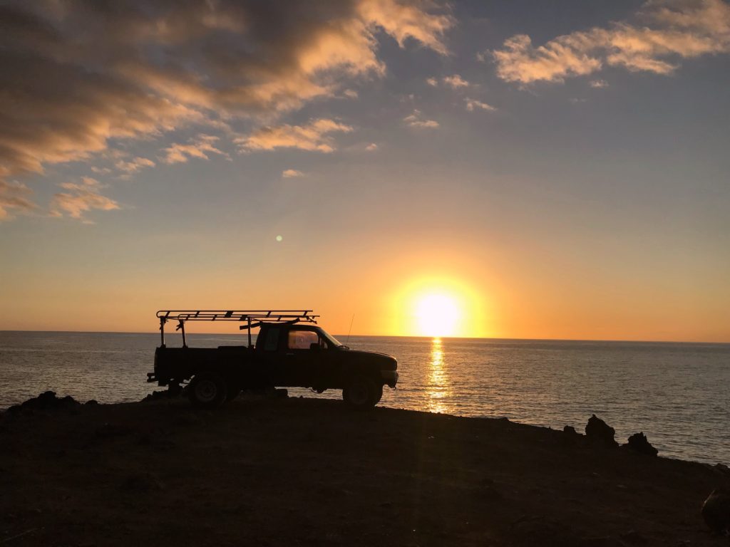 coucher de soleil Hawaii Hapuna Beach